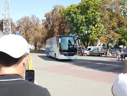 Прибытие «Динамо» на матч с ЛНЗ